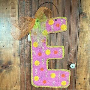 Hand Crafted Pink and Yellow Art Decals Wall Decor